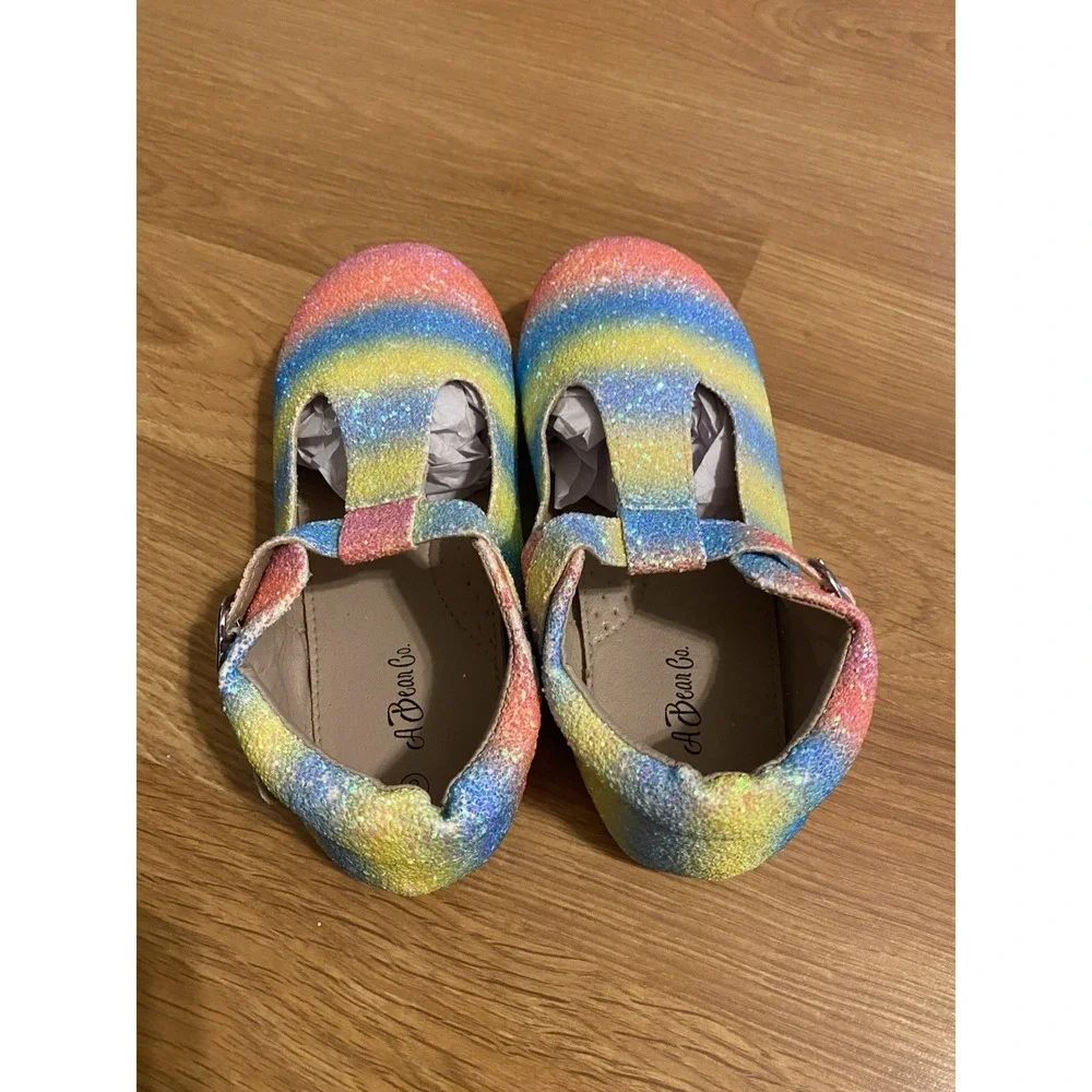 Brand‎ New A Bear Co Girls Sparkle Slip On Shoe Birkenstock Like Look Size 3
